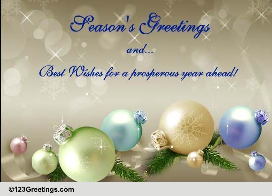 Season's Greetings In An Elegant Way. Free Business Greetings eCards | 123 Greetings