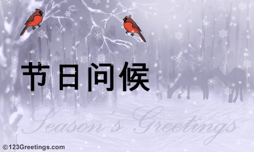 Season's Greetings Chinese Wish...