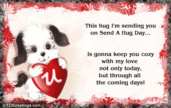Send hugs with love to your sweetheart with this ecard.