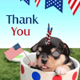 Puppy Thank You Cute 4th Of July.
