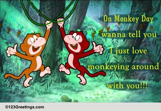 Monkey Day Dance Ecard. Free Monkey Day eCards, Greeting Cards