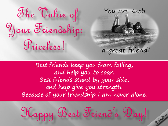 Value Of Your Friendship. Free Women Friends eCards, Greeting Cards