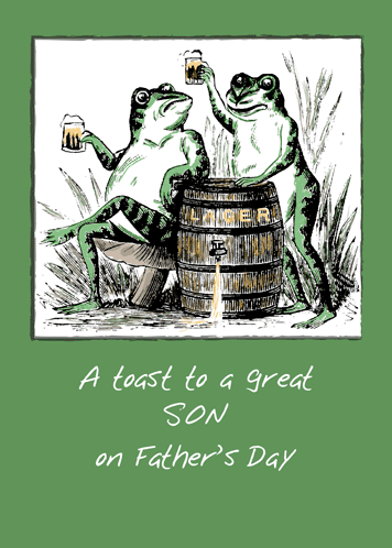 Son Father’s Day Frogs Toasting.