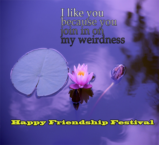 Lotus Friendship Day Wishes. Free Friendship Festival (New York) eCards