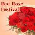 A Bunch Of Roses On Red Rose Festival.