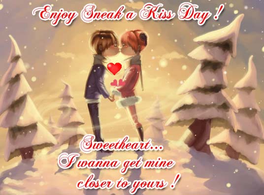 Beautiful Sneak A Kiss Day Ecard. Free Sneak a Kiss Day eCards | 123