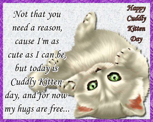 Cuddly Kitten Day - Free Hugs.