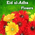 Eid Mubarak Wishes With Flowers.
