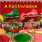 Affiliate - 2179 : Events : Holi [Mar 20] : Invitations - A Colorful Holi Invitation Greeting Cards.
