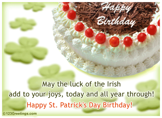 St Patricks Day Birthday Free Birthday Ecards Greeting Cards 123 Greetings 2570