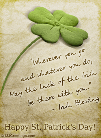 May The Luck Of The Irish... Free Irish Blessings eCards, Greeting