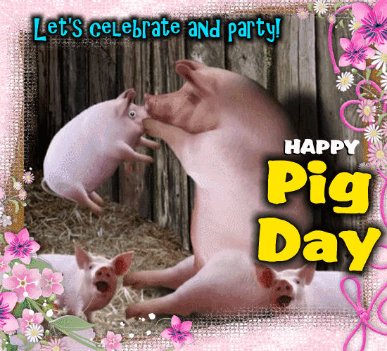 Let's Celebrate And Party! Free Pig Day eCards, Greeting Cards | 123  Greetings