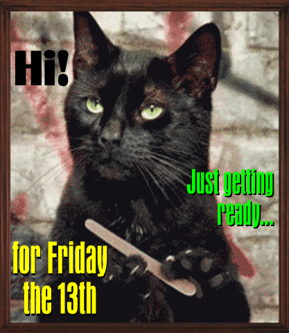Cat Getting Ready... Free Friday the 13th eCards, Greeting Cards | 123