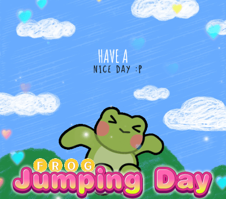 A Nice Frog Jumping Day Greetings.