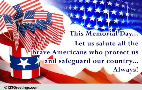 A Salute On Memorial Day. Free Patriotism Ecards, Greeting Cards 