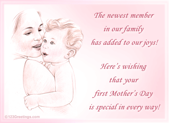 On Her First Mother's Day! Free Family eCards, Greeting Cards | 123