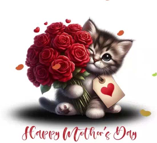 For Mum - Mother’s Day Kitten Card. Free Happy Mother's Day Ecards 