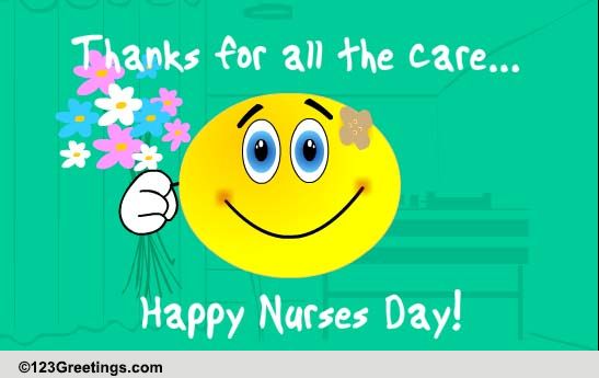 Thanks For The Care Free Nurses Day Ecards, Greeting Cards 