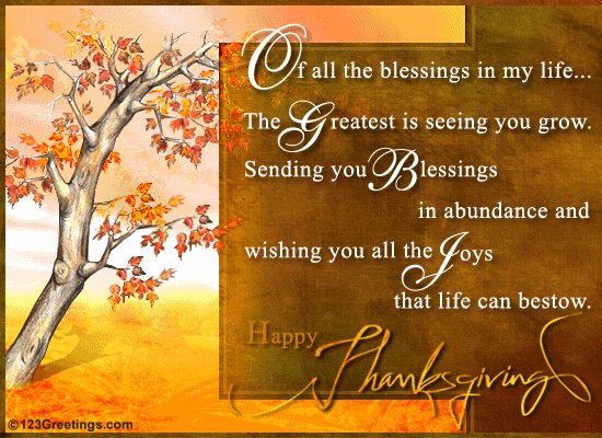 Sending You Thanksgiving Blessings... Free Family eCards, Greeting