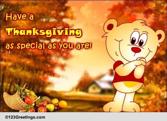 Thanksgiving Teddy Hugs! Free Family Ecards, Greeting Cards 