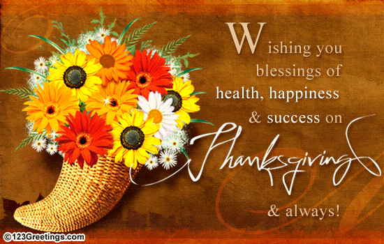 Wishing You Success On Thanksgiving! Free Business Greetings eCards | 123  Greetings