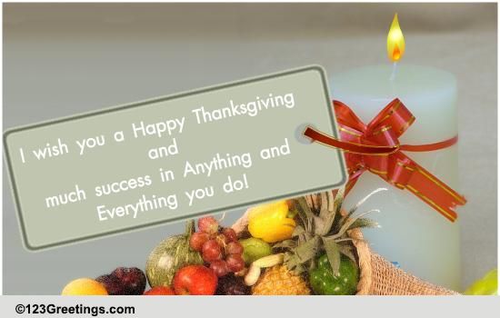 A Business Thanksgiving Wish! Free Business Greetings Ecards 