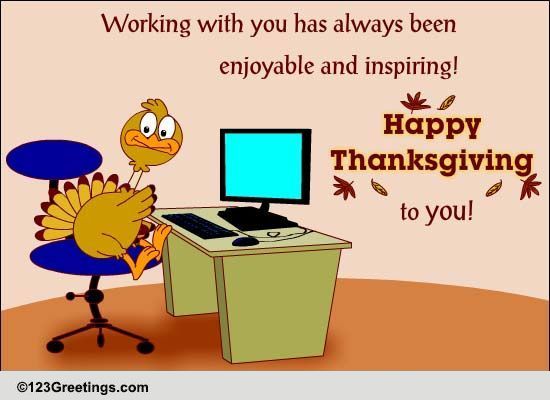 Thanksgiving At Work Free Business Greetings ECards Greeting Cards 