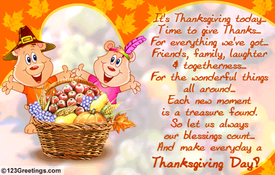 Everyday A Thanksgiving Day... Free Prayers Ecards, Greeting Cards | 123  Greetings