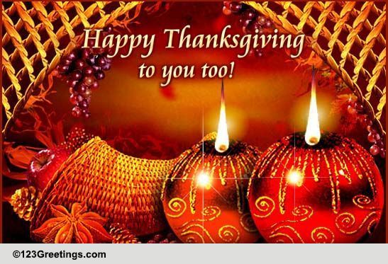 Thank U For Lighting Up Thanksgiving! Free Thank You Ecards | 123 Greetings