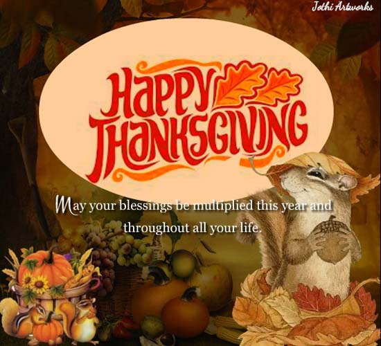 Happy Thanksgiving Wishes For All! Free Happy Thanksgiving ECards | 123 ...