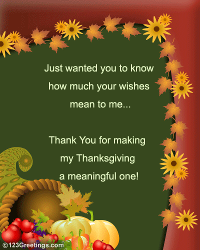 Thanksgiving Thank You Wishes...