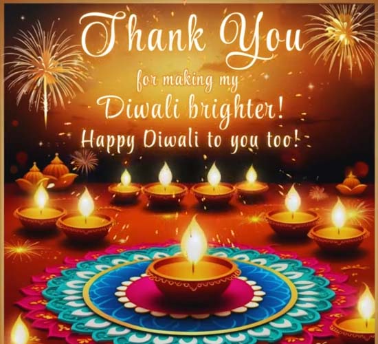 Happy Diwali Thank You Wish! Free Thank You eCards, Greeting Cards ...