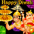 Lord Ganesha & Hanuman Diwali Wishes!