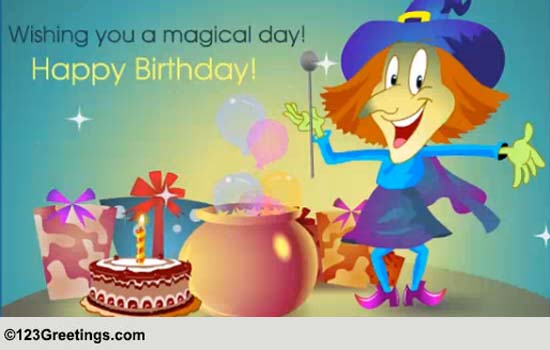 A Magical Birthday Halloween Wish Free Happy Birthday ECards 123 