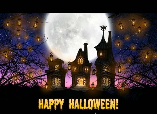 Haunted House Ghost Halloween Night. Free Haunted House eCards | 123