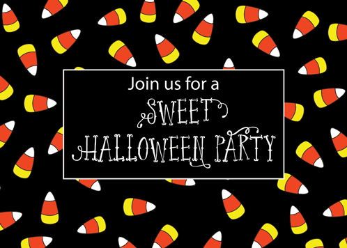 Halloween Party Invitation With Candy.