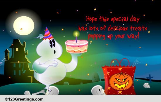 Birthday Trick Or Treat On Halloween. Free Specials eCards | 123 Greetings