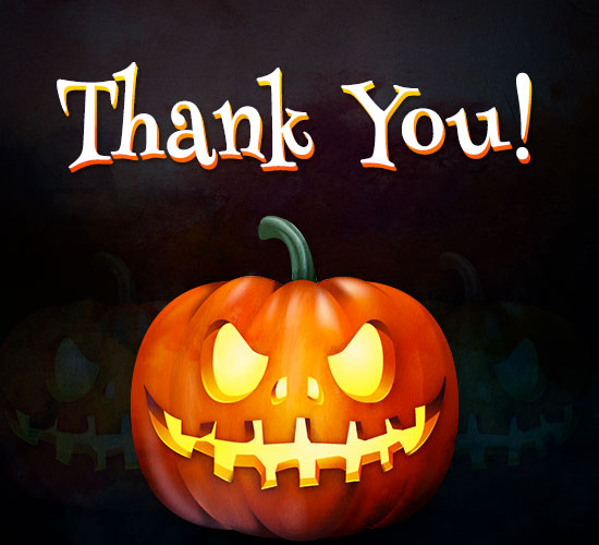 Thank You Halloween Greeting Free Thank You ECards Greeting Cards 123 Greetings