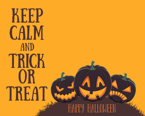 A Halloween greeting for all those who love to trick or treat. 