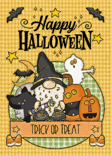 Trick Or Treat Halloween Scene.