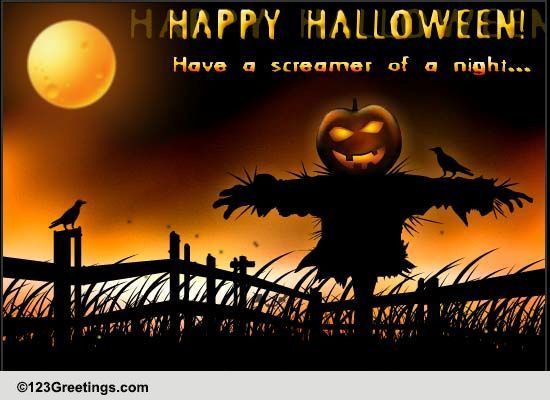 Scarecrow Halloween Message. Free Happy Halloween Ecards, Greeting 