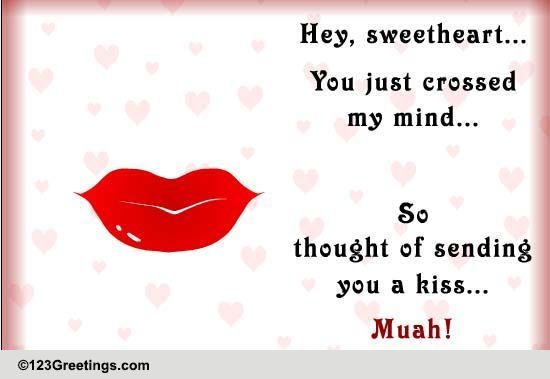 Sending You A Kiss... Free Say 'Hey' Day eCards, Greeting Cards | 123