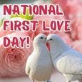 Cute Dove Ecard On First Love Day.
