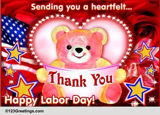 thank you card on labour day