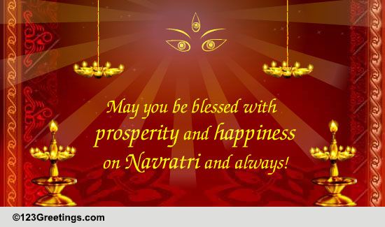 Prosperity And Happiness... Free Navratri eCards, Greeting Cards | 123