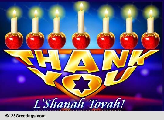 Rosh Hashanah Thank U Menorah! Free Thank You eCards, Greeting Cards