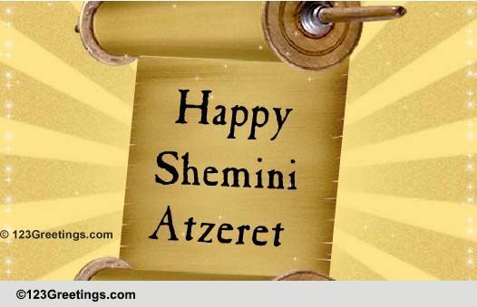 Rejoicing With The Torah! Free Shemini Atzeret eCards, Greeting Cards