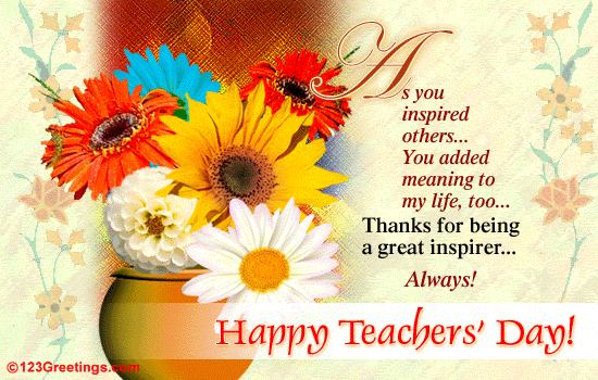 A Great Inspirer... Free Teachers' Day (India) eCards ...