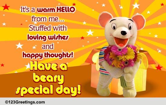 A Beary Special Wish! Free Teddy Bear Day eCards, Greeting Cards | 123 ...