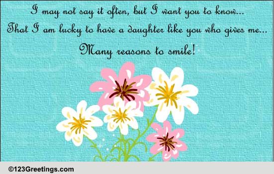 Dear Daughter... Free Son & Daughter eCards, Greeting Cards | 123 Greetings
